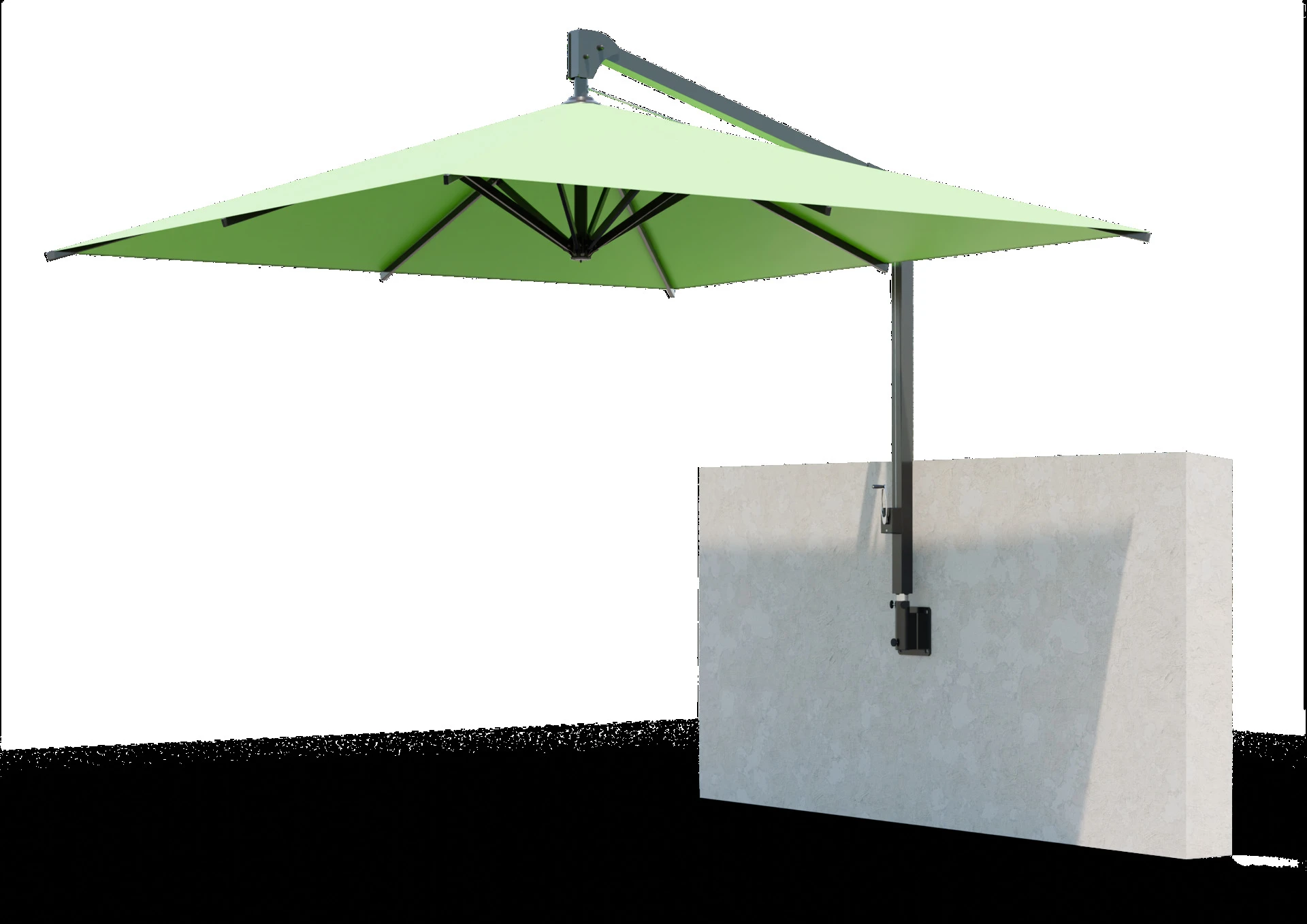 Moderner grüner Wandmontage-Sonnenschirm